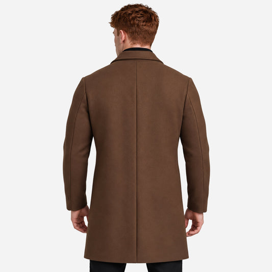 Men’s Double-Breasted Mid-Length Coat