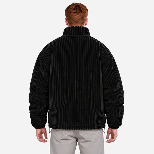 Men’s Ribbed Stand Collar Zip Jacket