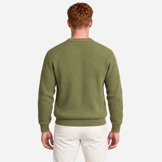 Men’s Textured Rib Knit Crew Jumper