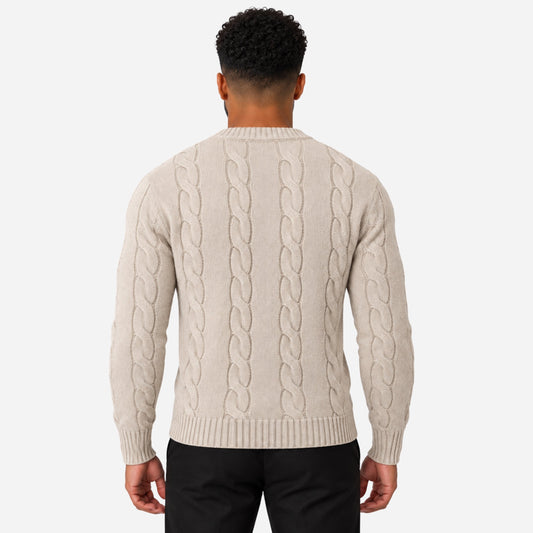Men’s Cable Knit Crew Neck Jumper