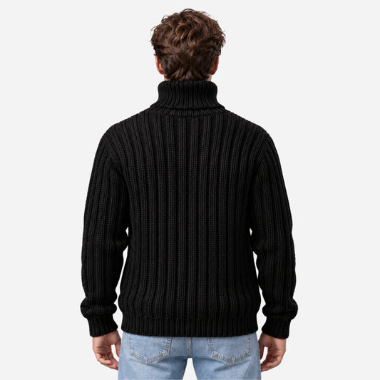 Men’s Ribbed Roll Neck Knitted Jumper