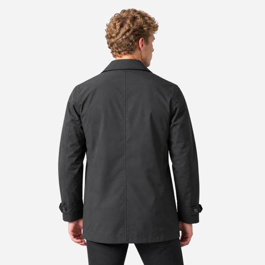 Men's Classic Collared Button-Front Casual Coat-Fowsa