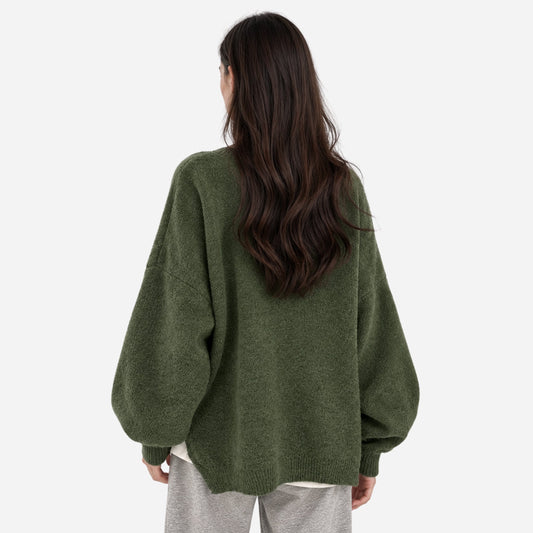 Women's Relaxed Side-Slit Knitted Jumper-Fowsa