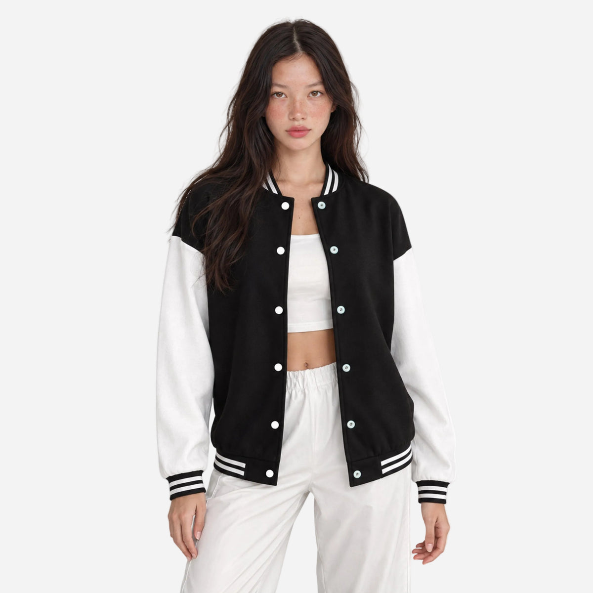 Women's Fleece-Lined Varsity Jacket-Fowsa