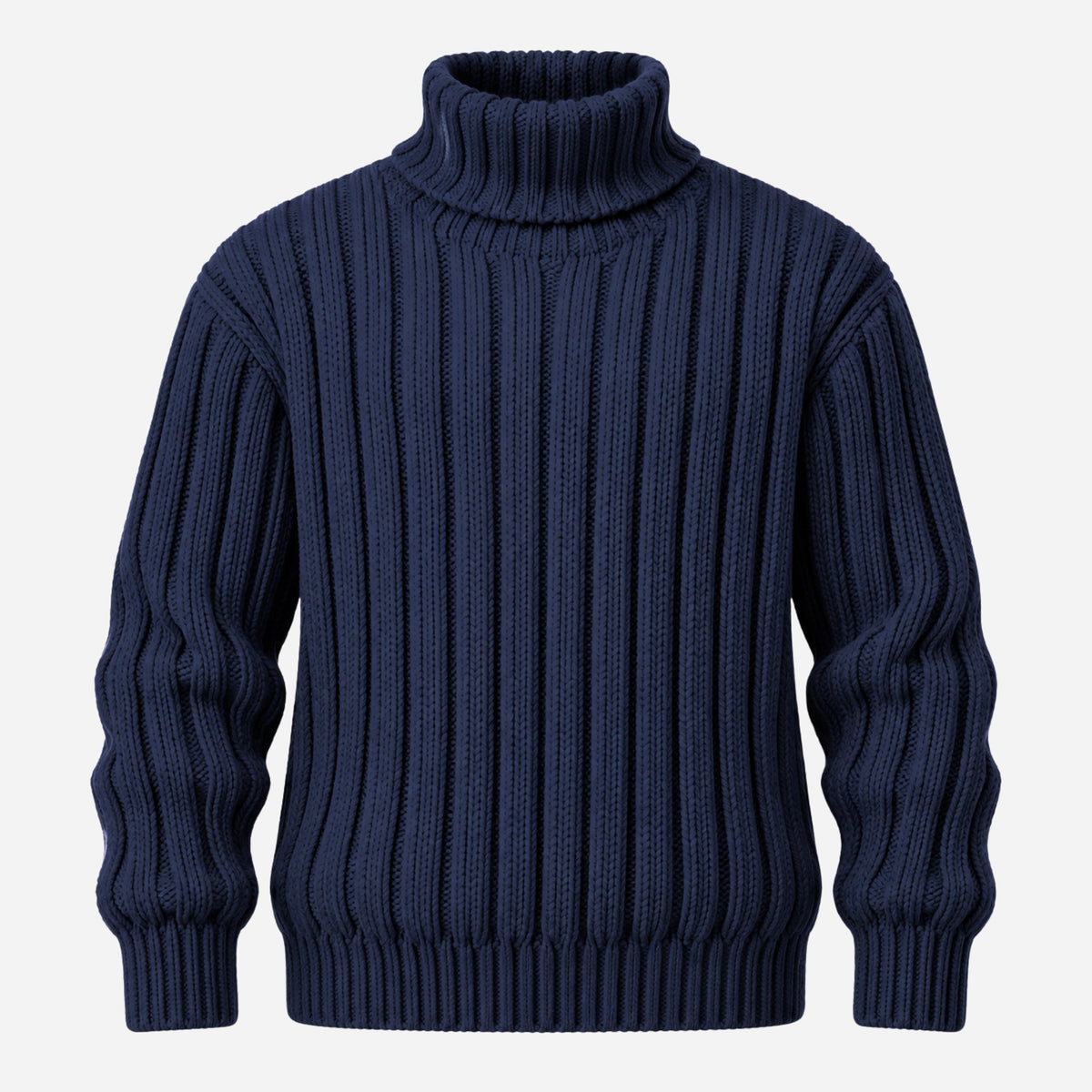 Men’s Ribbed Roll Neck Knitted Jumper