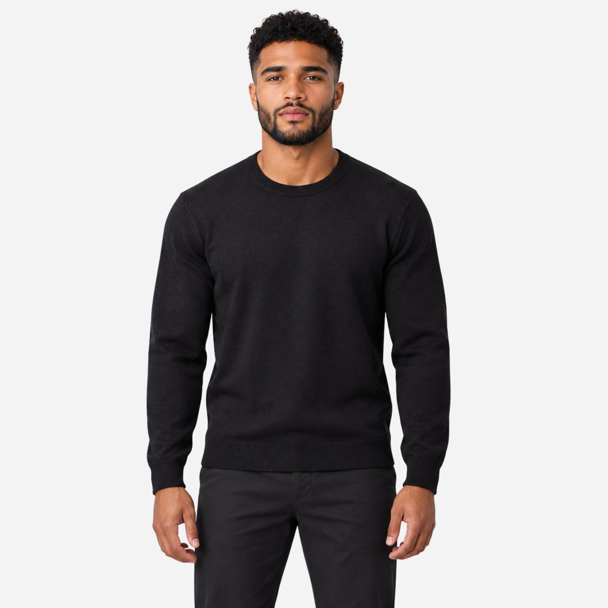 Men’s Plain Crew Neck Knitted Jumper