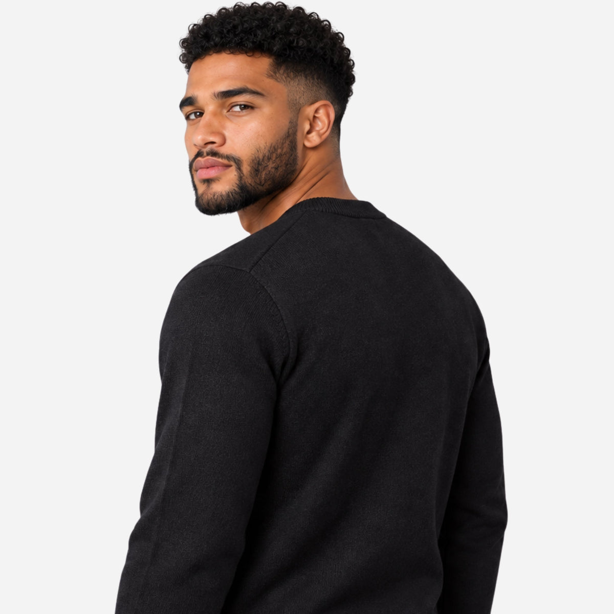 Men’s Plain Crew Neck Knitted Jumper