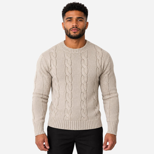 Men’s Cable Knit Crew Neck Jumper