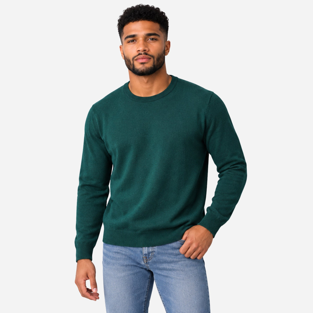 Men’s Plain Crew Neck Knitted Jumper