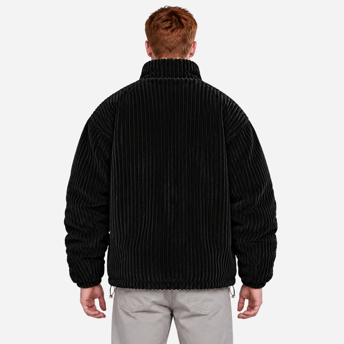 Men’s Ribbed Stand Collar Zip Jacket