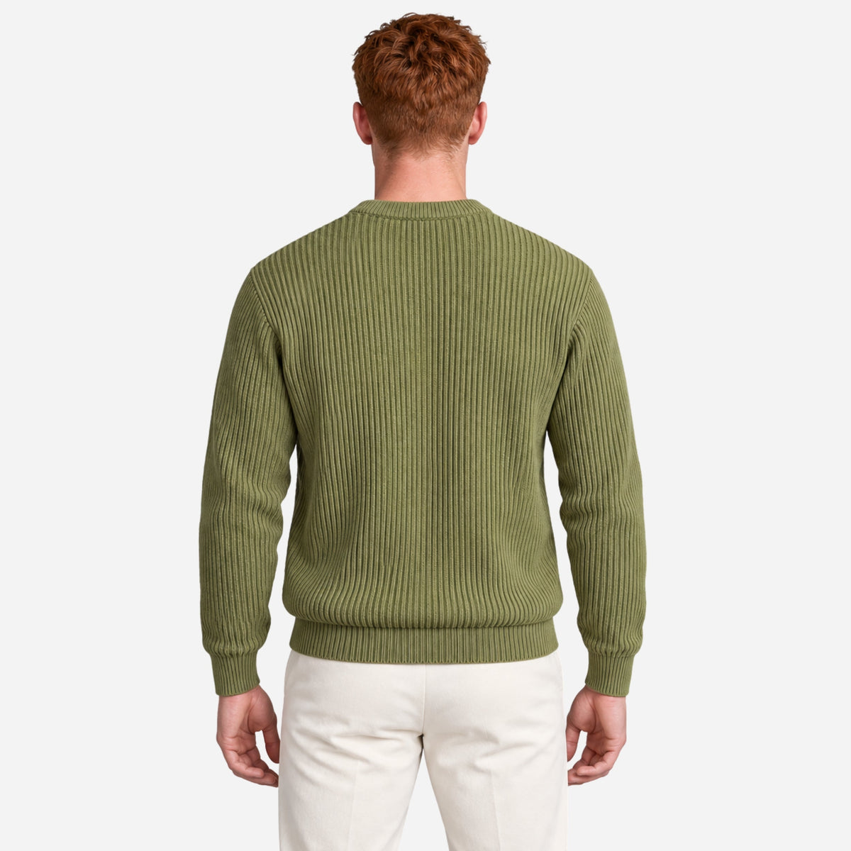 Men’s Textured Rib Knit Crew Jumper