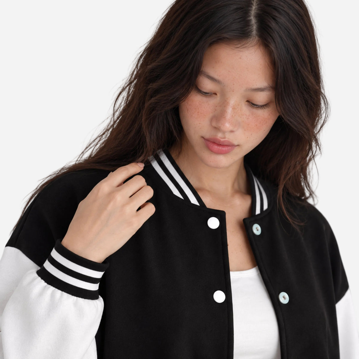 Women's Fleece-Lined Varsity Jacket-Fowsa
