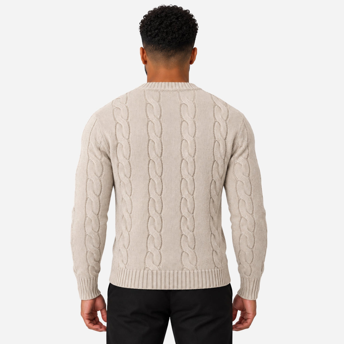 Men’s Cable Knit Crew Neck Jumper