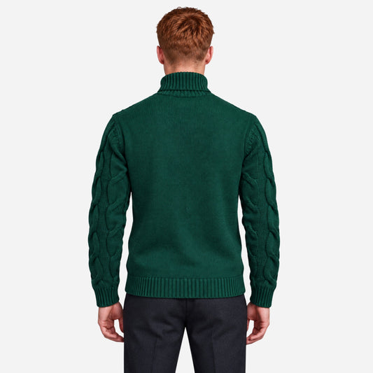 Men’s Cable Knit Turtleneck Jumper