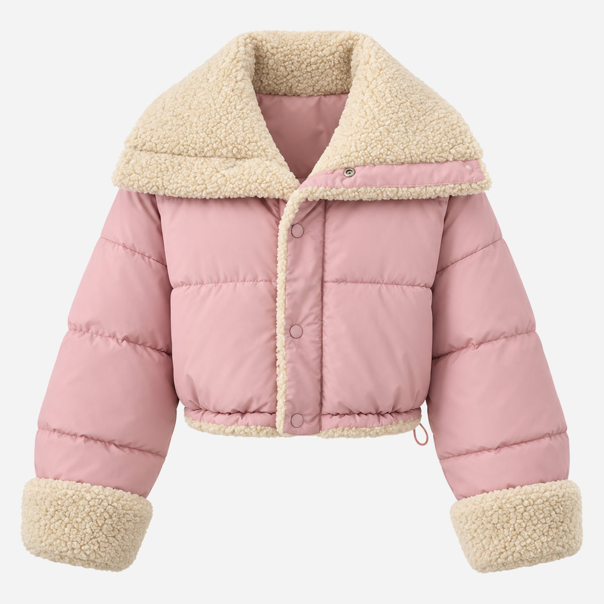 Women’s Reversible Plush-Panel Cropped Padded Jacket