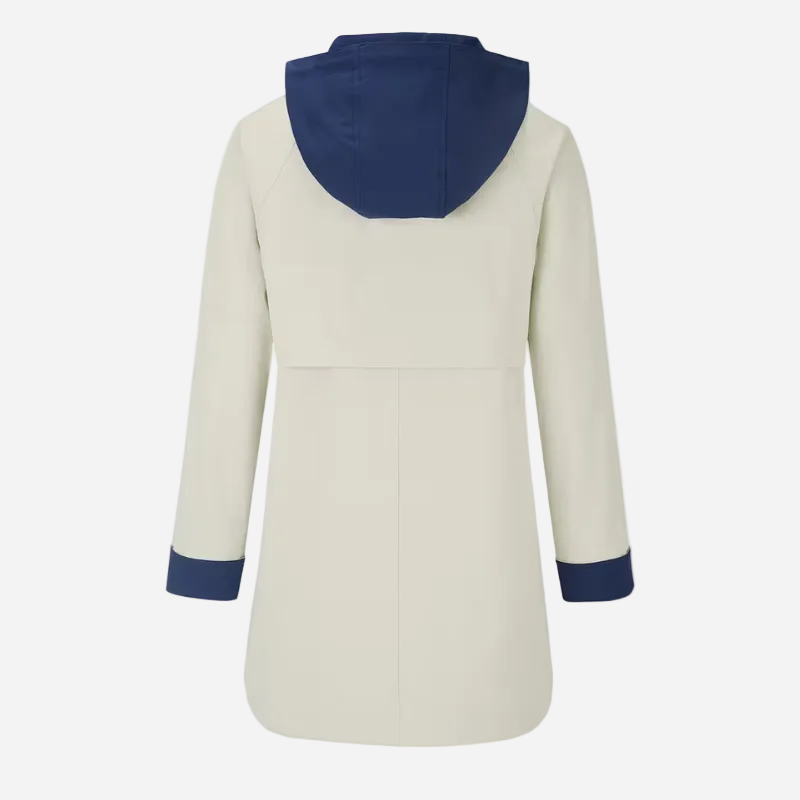 Color-Block Hooded Long Coat-Fowsa