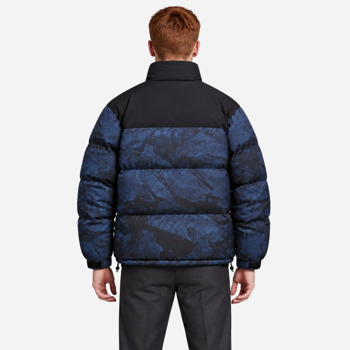 Men’s Abstract-Print High-Collar Puffer Jacket-Fowsa