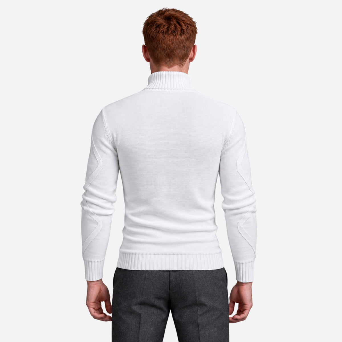 Men’s Abstract Raised-Knit Turtleneck Jumper-Fowsa