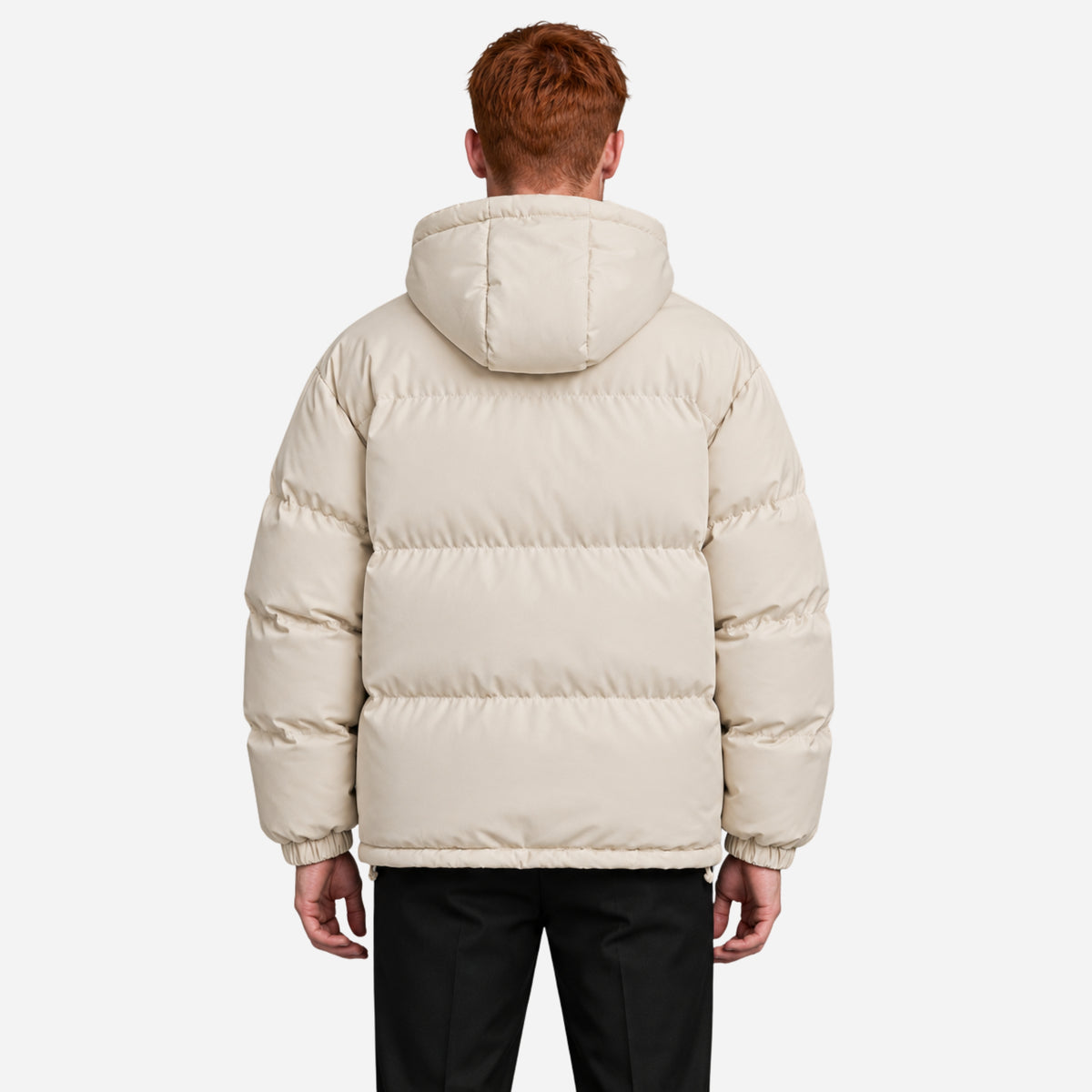 Men’s Adjustable-Hood Storm-Flap Puffer Jacket-Fowsa
