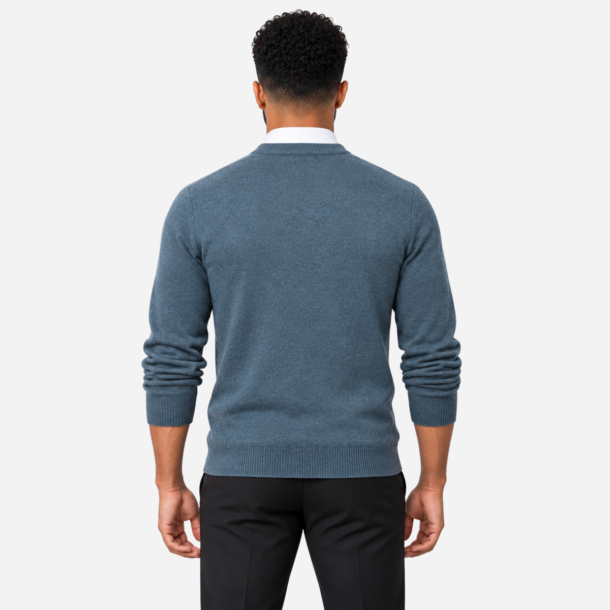 Men’s Argyle V-Neck Knitted Jumper-Fowsa