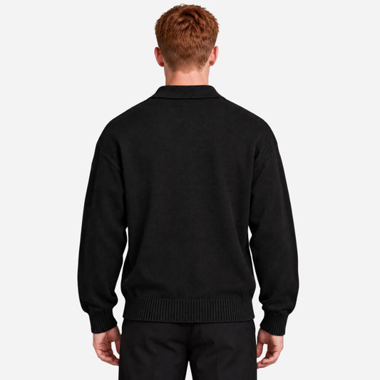 Men’s Cable Knit Open Collar Jumper-Fowsa