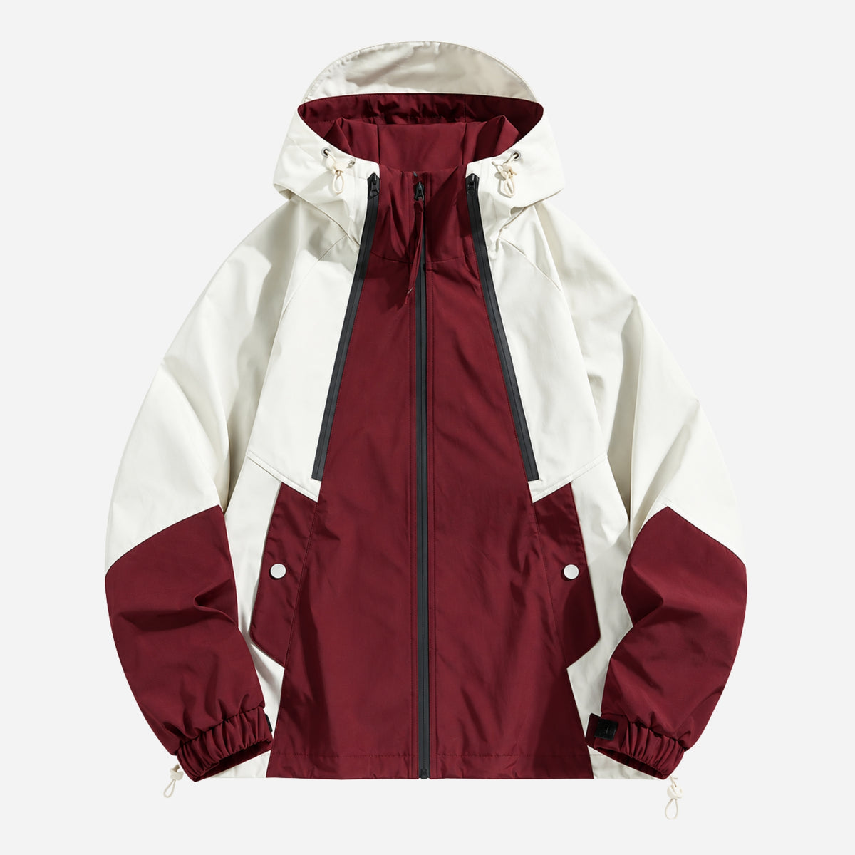 Men’s Colour-Block Hooded Windbreaker Jacket-Fowsa