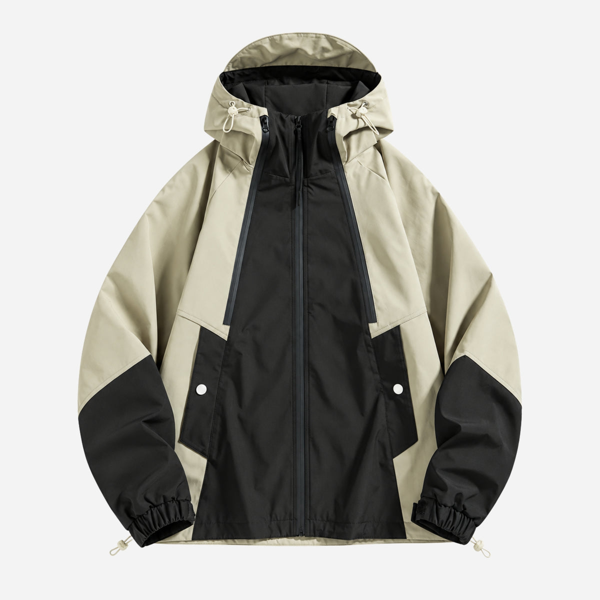 Men’s Colour-Block Hooded Windbreaker Jacket-Fowsa
