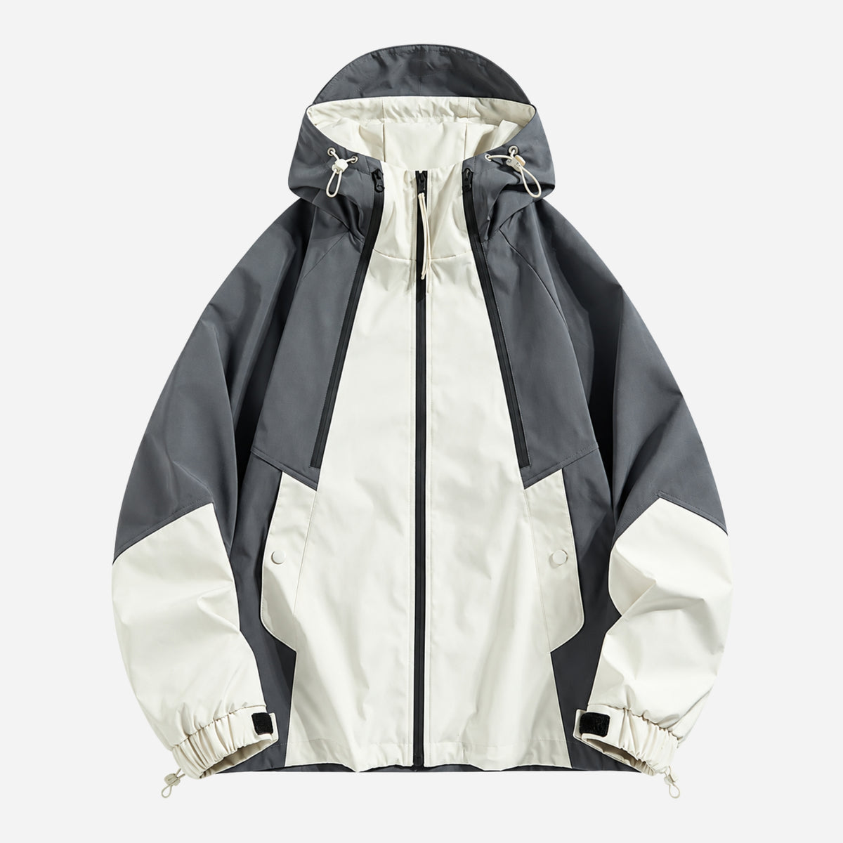 Men’s Colour-Block Hooded Windbreaker Jacket-Fowsa