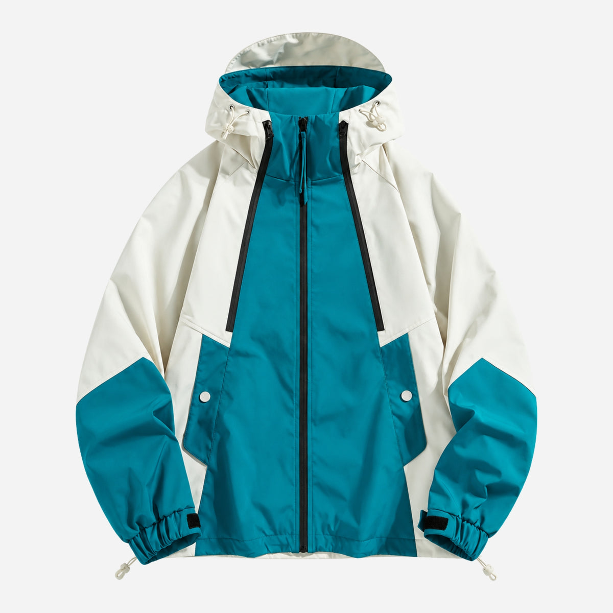 Men’s Colour-Block Hooded Windbreaker Jacket-Fowsa