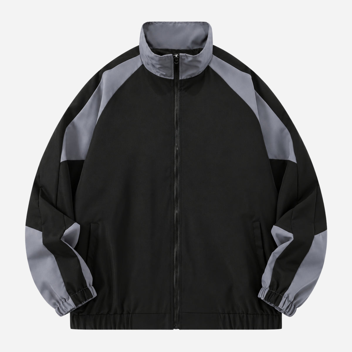 Men’s Contrast-Panel High-Neck Windbreaker Jacket-Fowsa