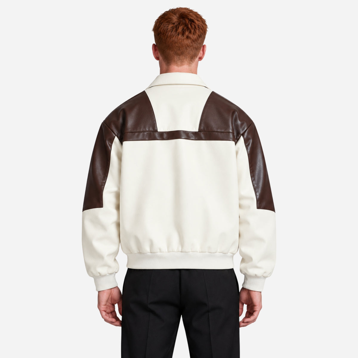 Men’s Contrast-Panel Multi-Pocket Zip Jacket-Fowsa
