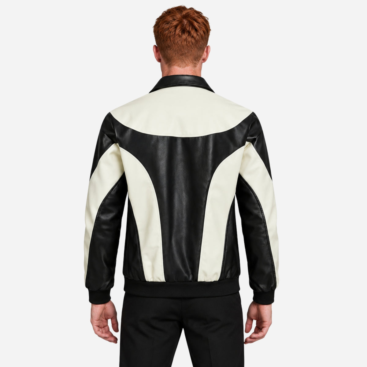 Men’s Contrast-Panel Zip-Up Bomber Jacket-Fowsa