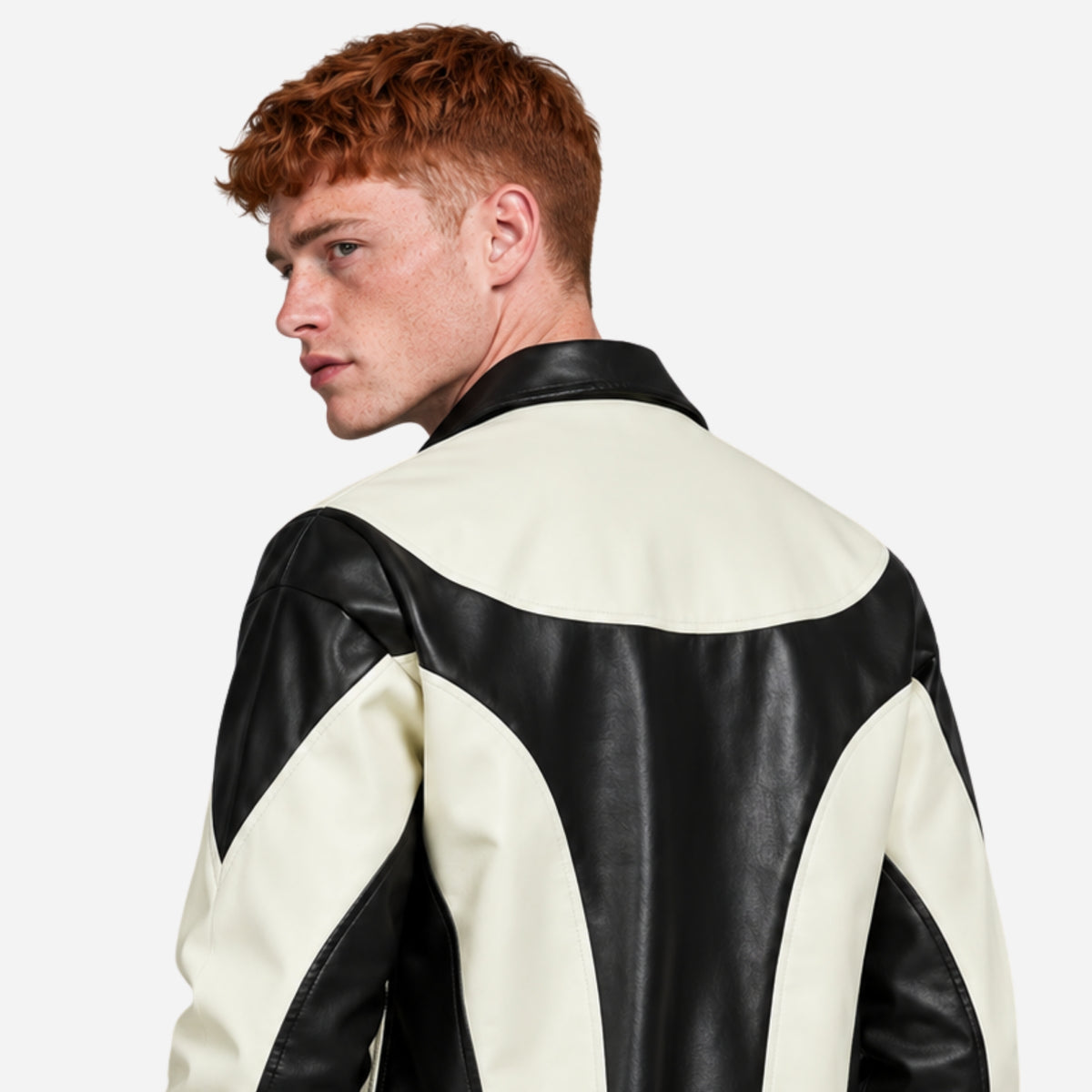 Men’s Contrast-Panel Zip-Up Bomber Jacket-Fowsa