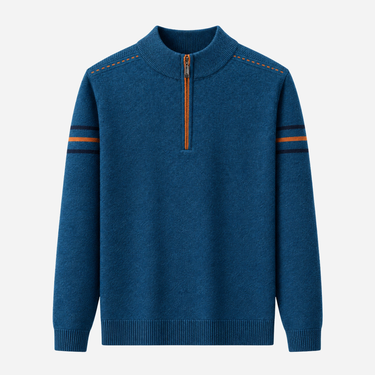 Men’s Contrast-Trim Quarter-Zip Knitted Jumper-Fowsa