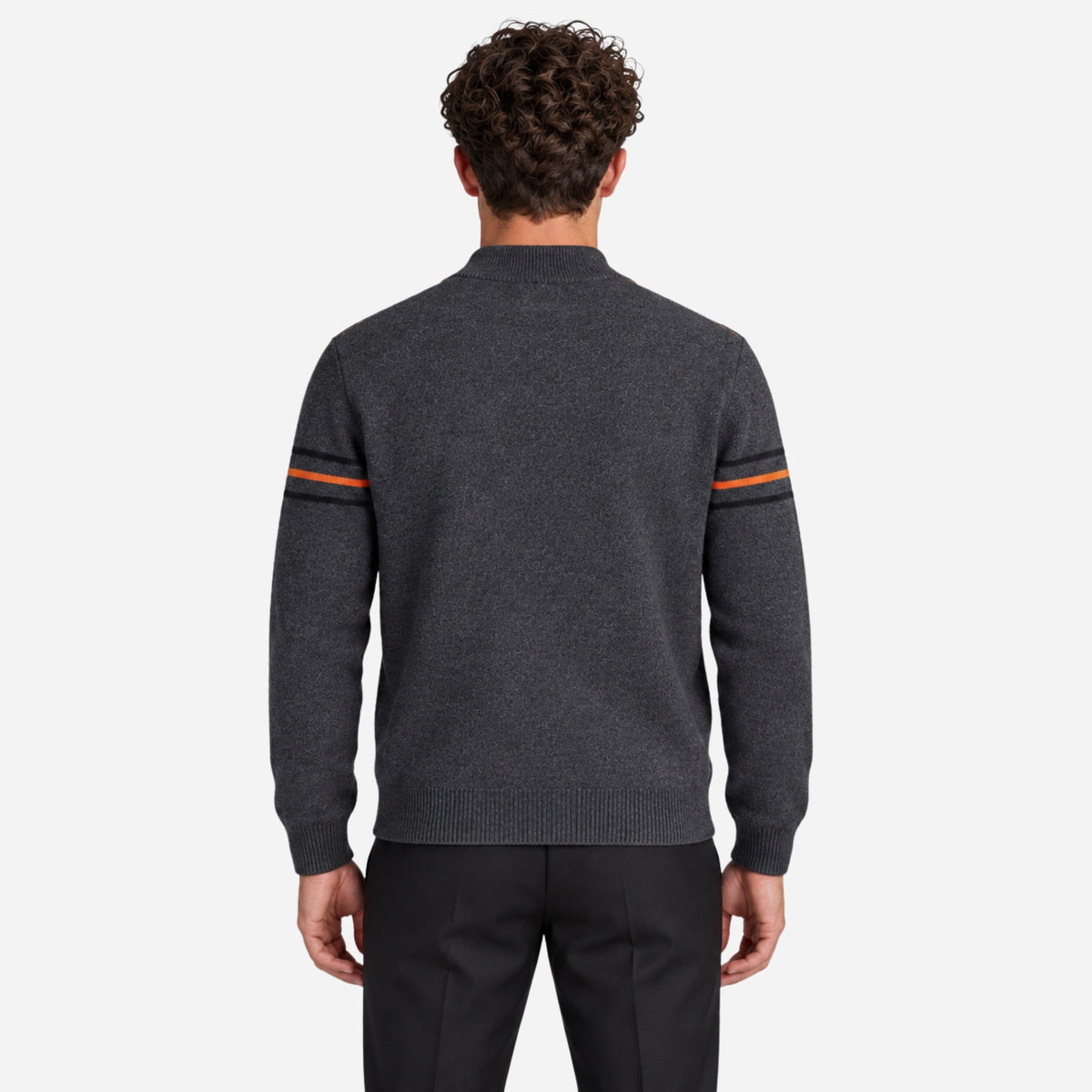 Men’s Contrast-Trim Quarter-Zip Knitted Jumper-Fowsa