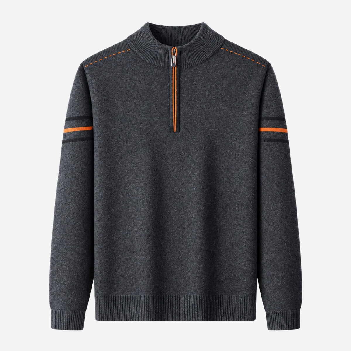 Men’s Contrast-Trim Quarter-Zip Knitted Jumper-Fowsa