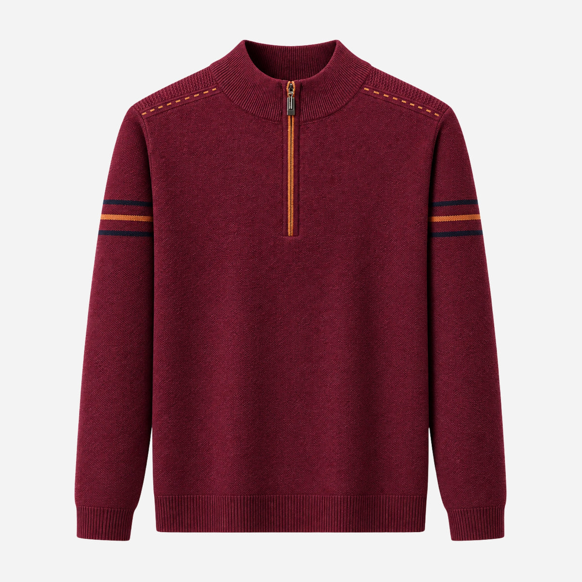 Men’s Contrast-Trim Quarter-Zip Knitted Jumper-Fowsa