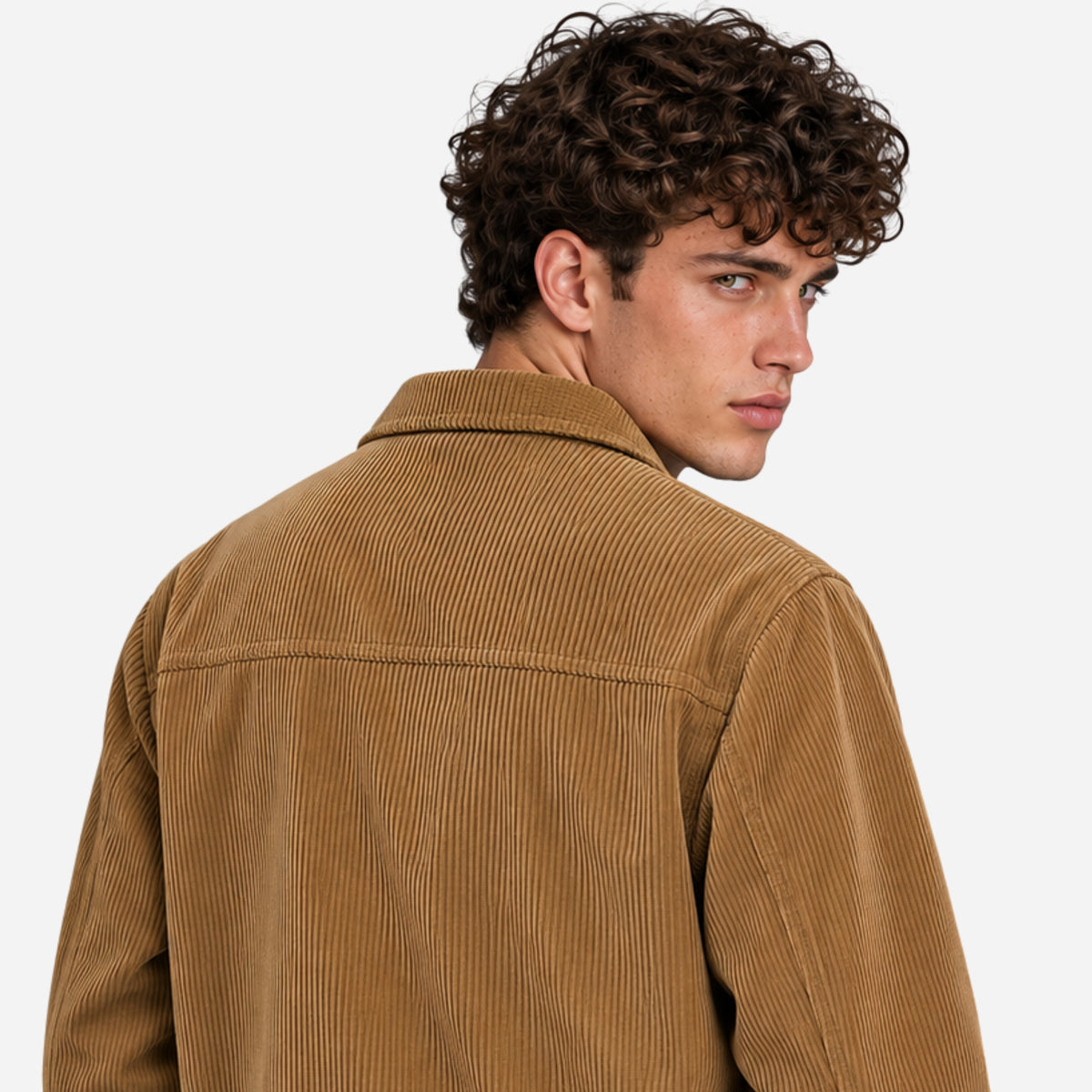 Men’s Corduroy Button-Front Utility Jacket-Fowsa