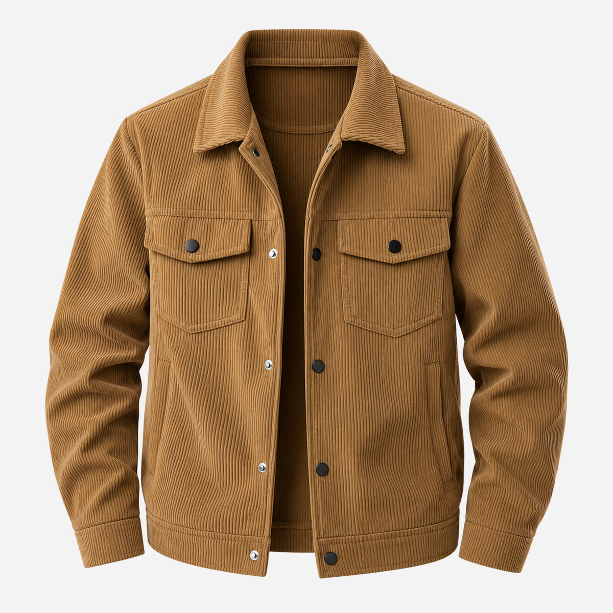 Men’s Corduroy Button-Front Utility Jacket-Fowsa