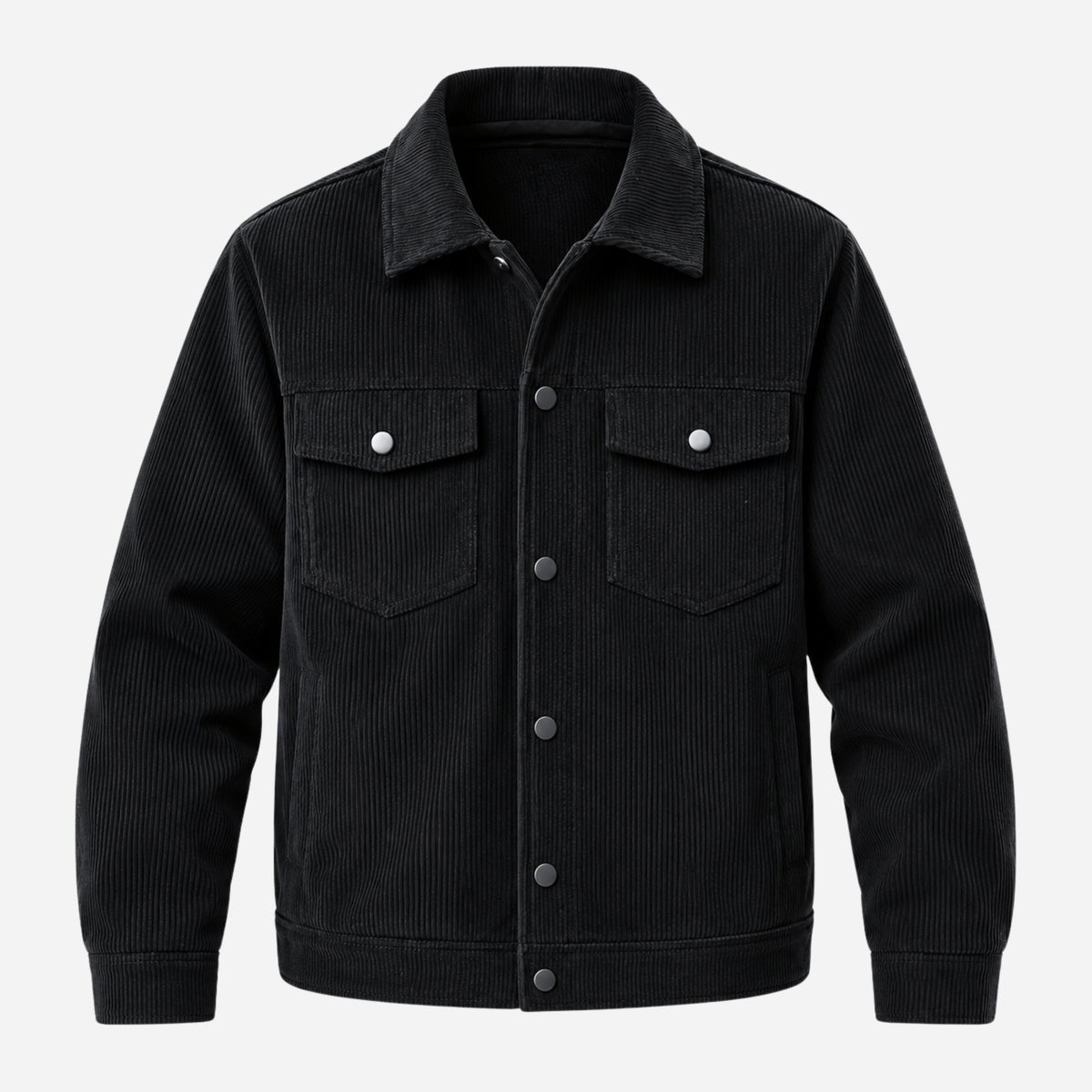 Men’s Corduroy Button-Front Utility Jacket-Fowsa