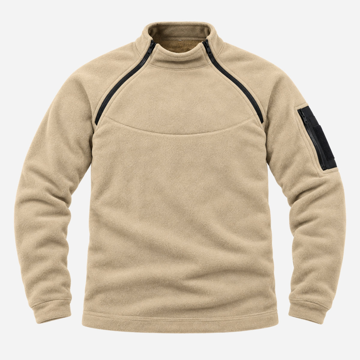 Men’s Dual-Zip Raglan Fleece Jumper-Fowsa
