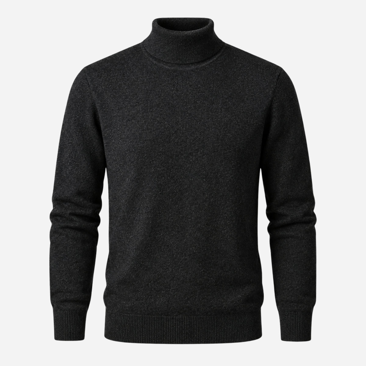 Men’s Fine-Knit Ribbed Turtleneck Jumper-Fowsa
