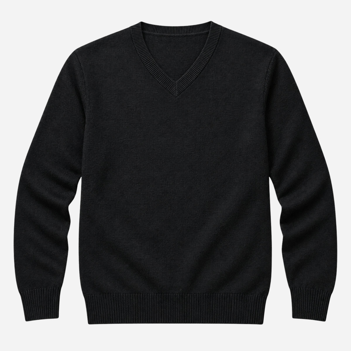 Men’s Fine-Knit V-Neck Jumper-Fowsa