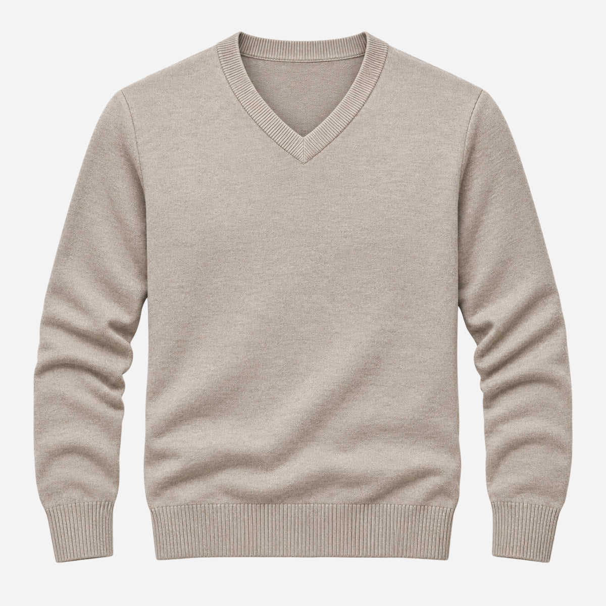 Men’s Fine-Knit V-Neck Jumper-Fowsa