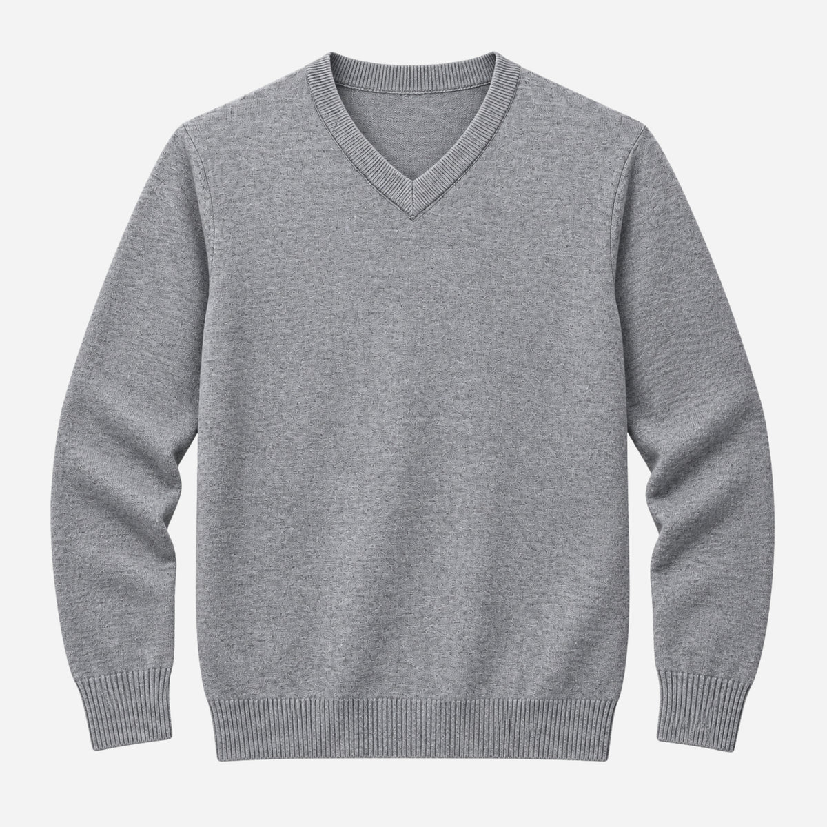 Men’s Fine-Knit V-Neck Jumper-Fowsa