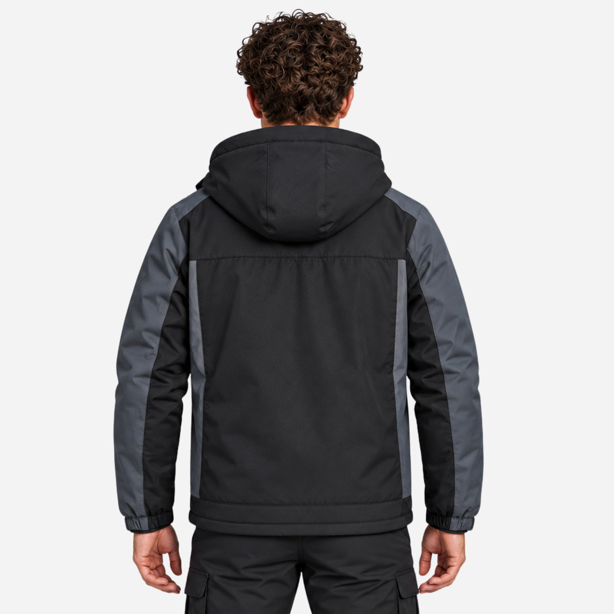 Men’s Fleece-Lined Hooded Outdoor Jacket-Fowsa