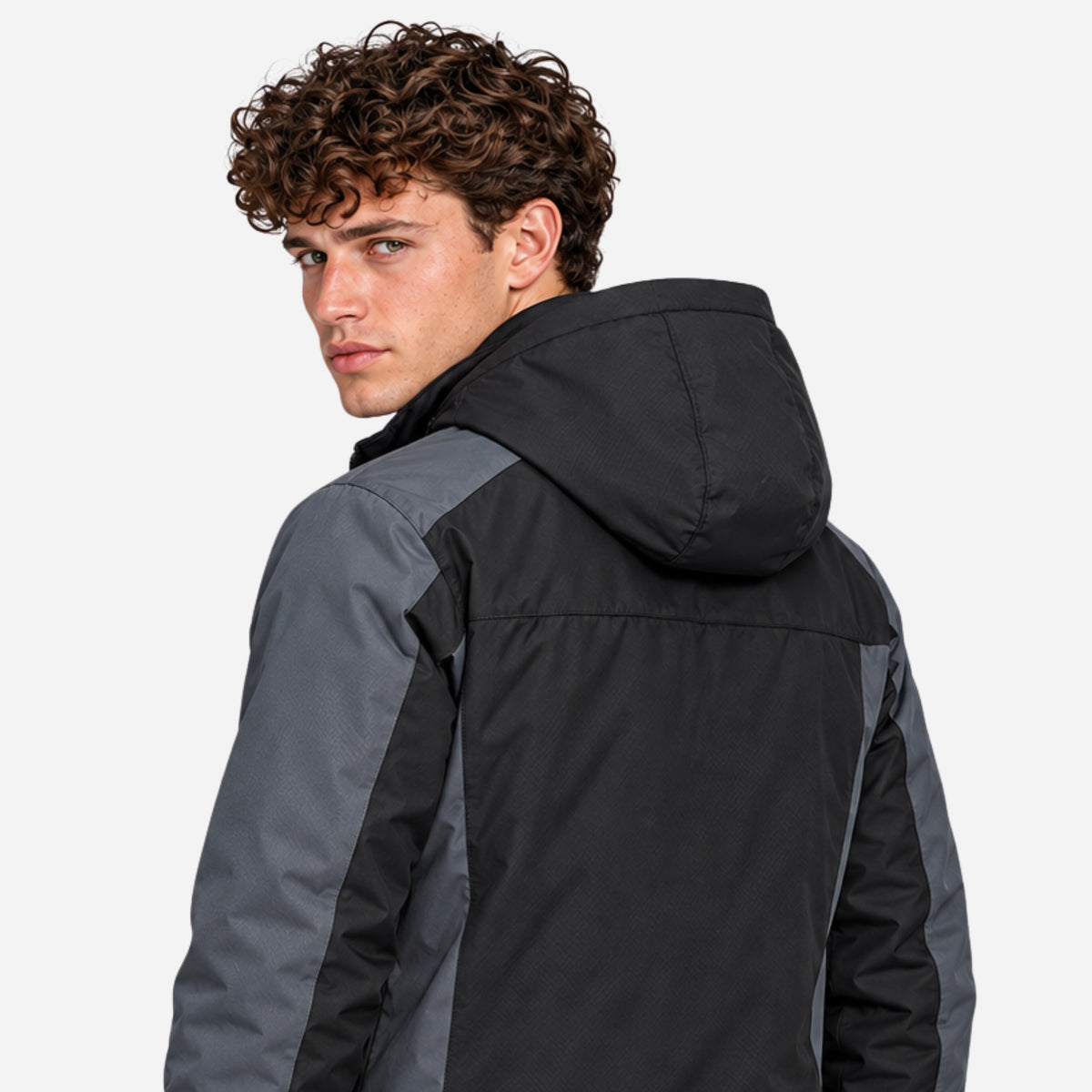 Men’s Fleece-Lined Hooded Outdoor Jacket-Fowsa