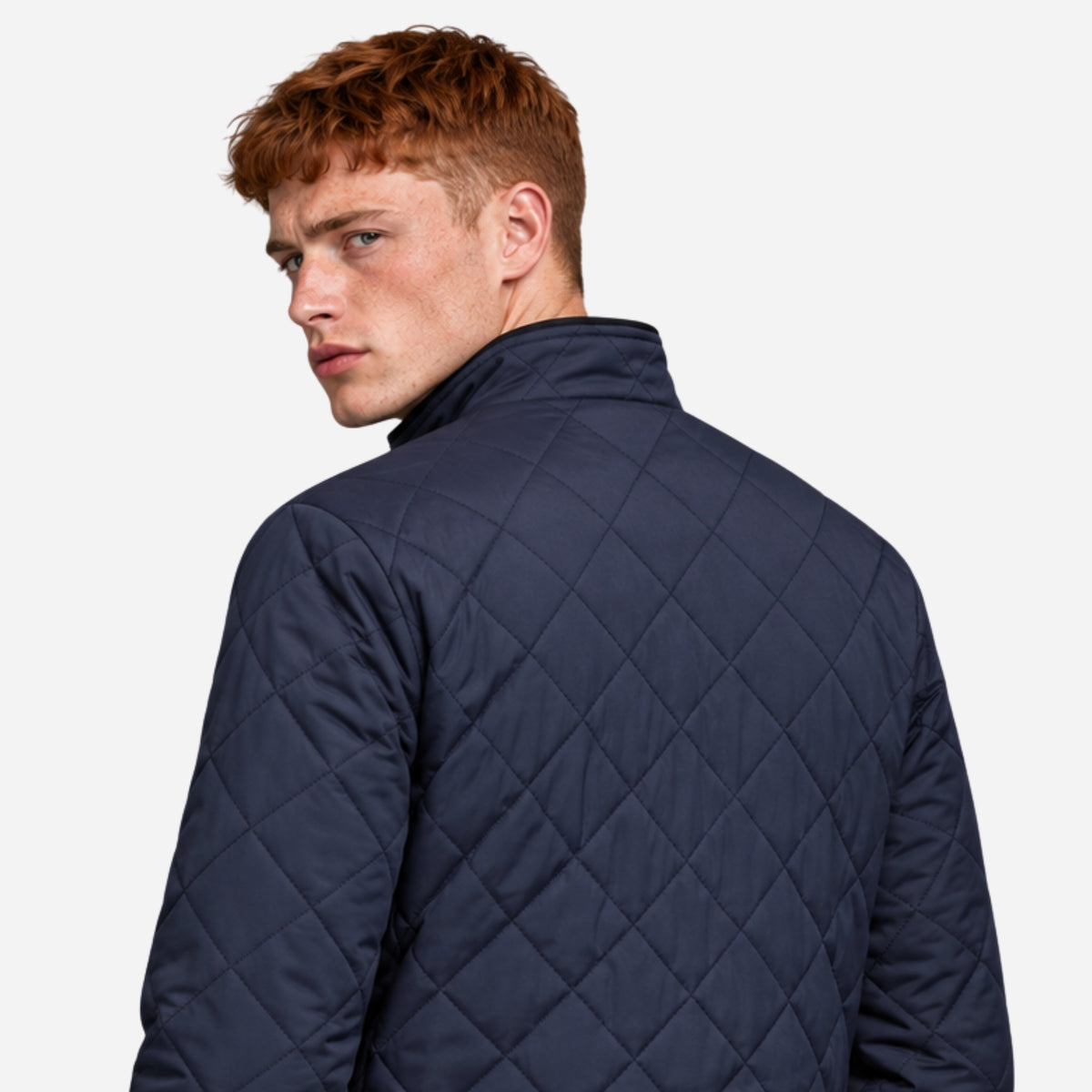 Men’s Fleece-Lined Quilted Zip Jacket-Fowsa