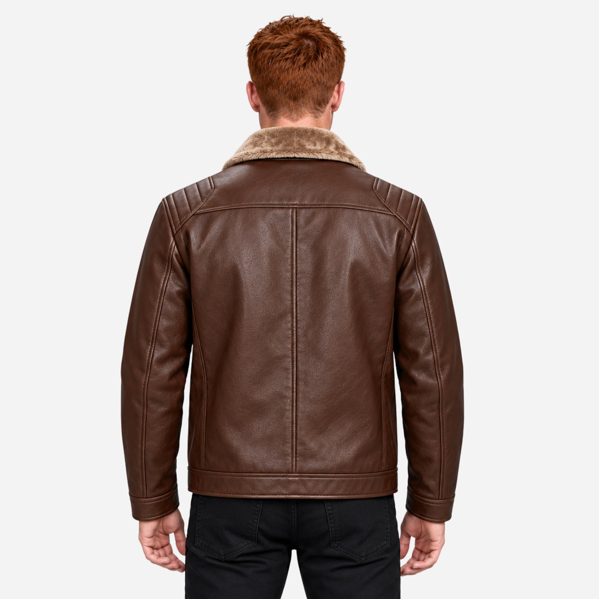 Men’s Fleece-Lined Retro Winter Jacket-Fowsa