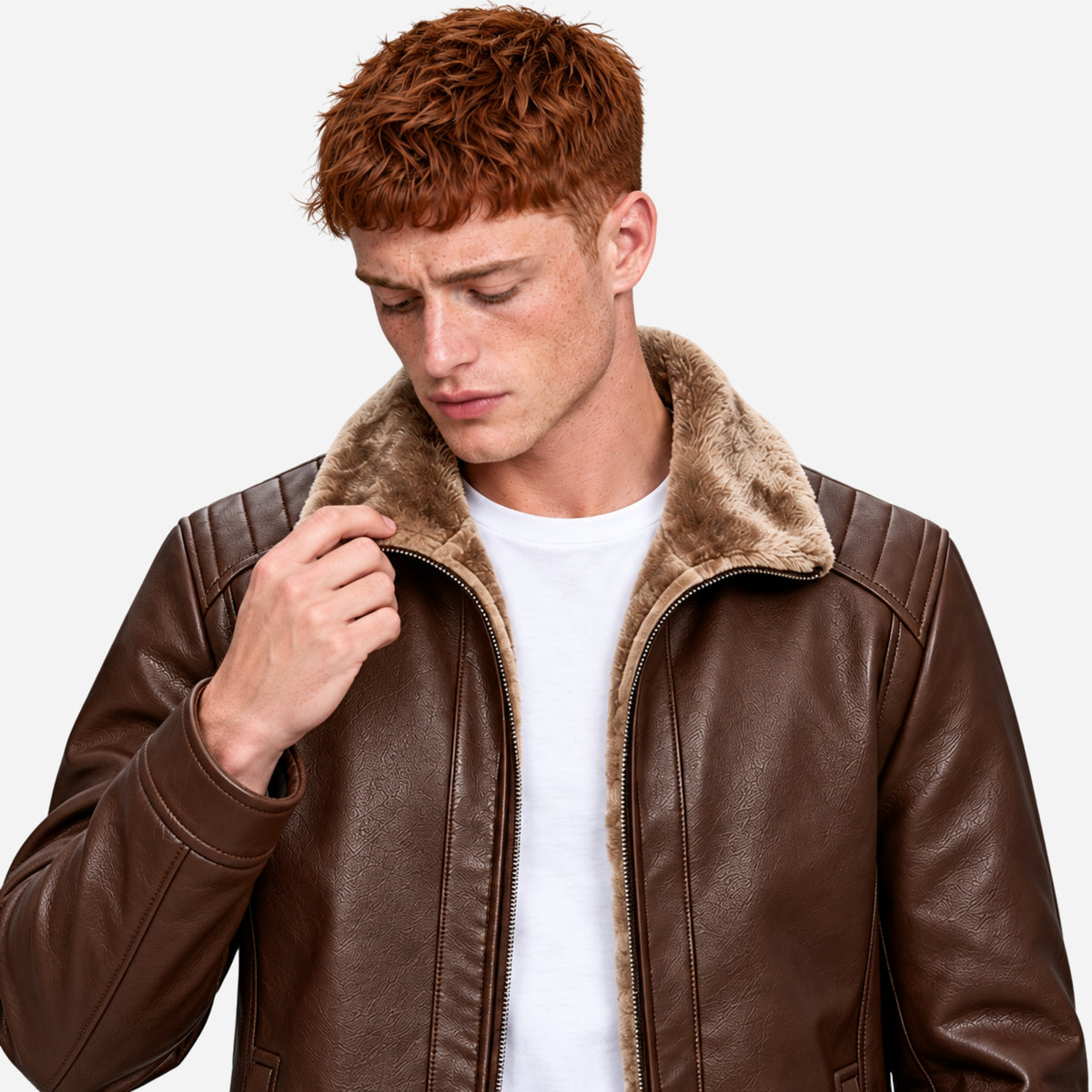 Men’s Fleece-Lined Retro Winter Jacket-Fowsa